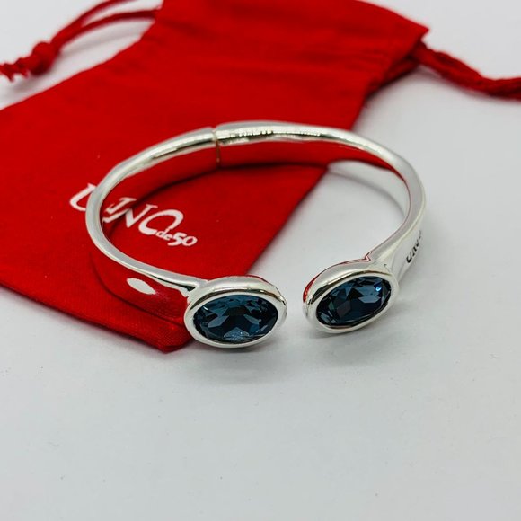 Uno de 50 Bracelet Authentic Hinged Cuff Bracelet With Crystals Orion Blue - Picture 5 of 9